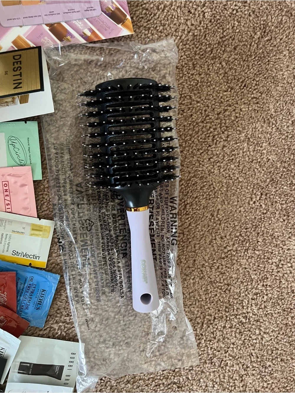 Assorted Women’s Skincare Sample Kit - 27 piece with conair brush